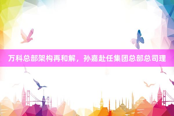 万科总部架构再和解，孙嘉赴任集团总部总司理