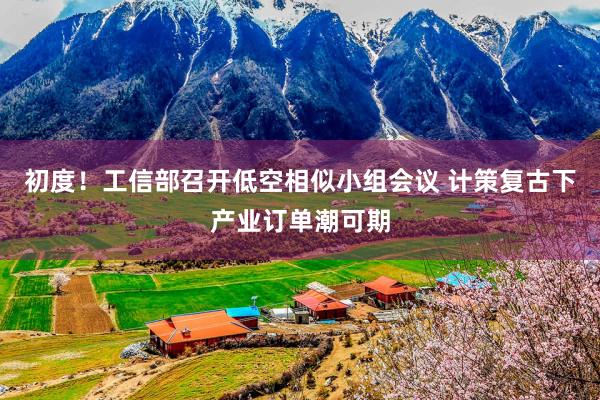 初度！工信部召开低空相似小组会议 计策复古下产业订单潮可期