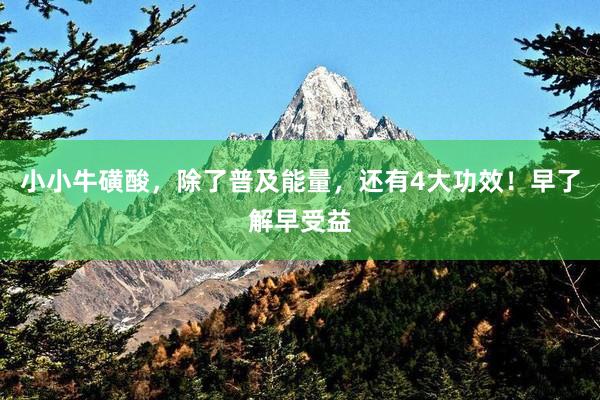 小小牛磺酸，除了普及能量，还有4大功效！早了解早受益