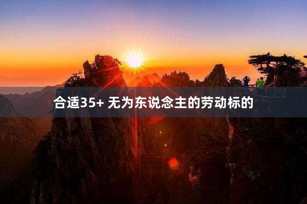 合适35+ 无为东说念主的劳动标的